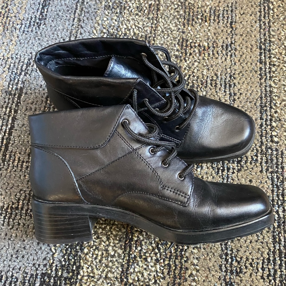 Classic Elements black leather booties